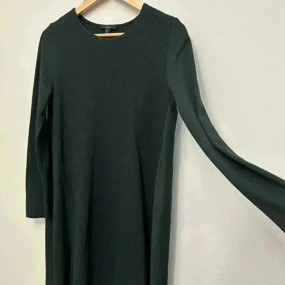 COS Wool Cotton Blend A-Line Long Sleeve Shift Jersey Dress Wool Panel Green M - Picture 5 of 16